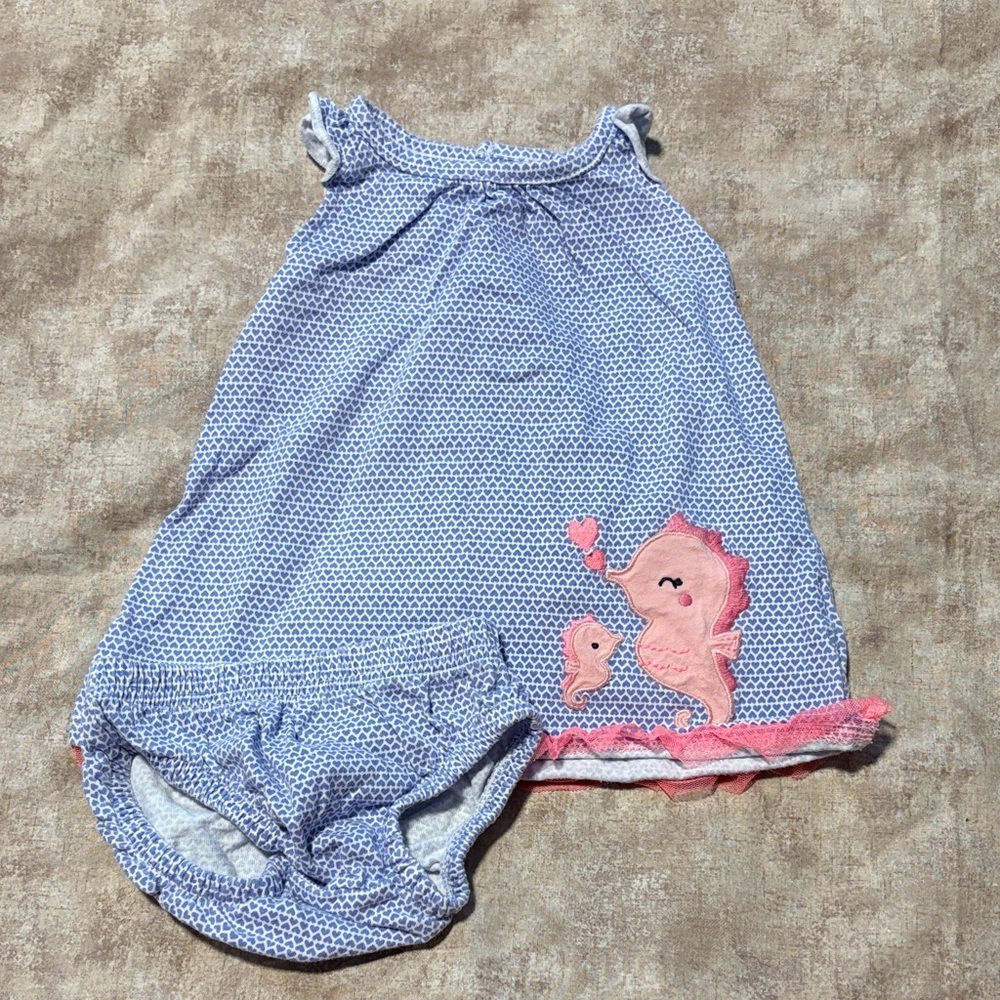 Carter's Blue Heart Baby Dress